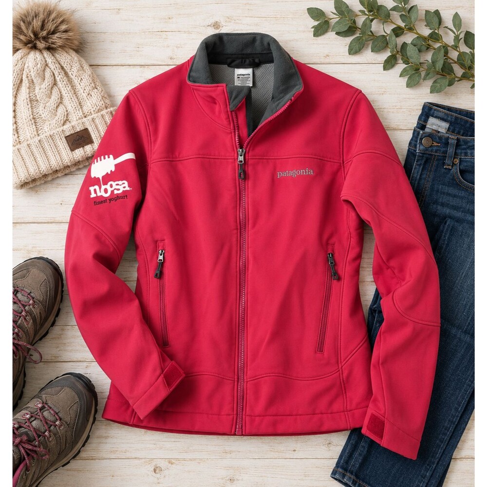 Patagonia Women's Small Soft Shell Jacket Red Pink Stretch Full Zip Noosa